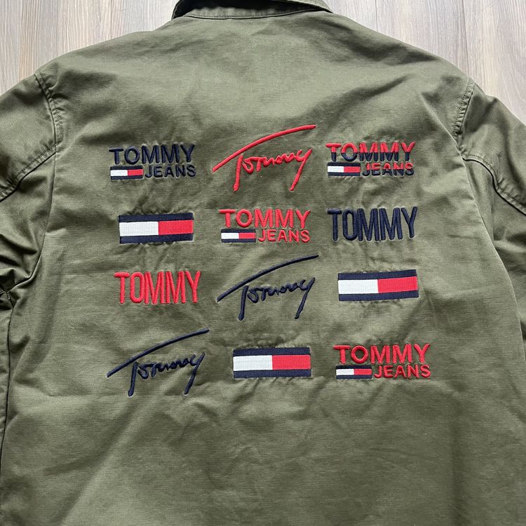 Tommy Hilfiger Jeans Vintage Graphic Utility Jacket Overshirt, Khaki image 3
